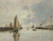 Trouville, molo przy przypływie - Eugène Boudin — widok dzieła