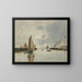 Trouville, molo przy przypływie - Eugène Boudin — oprawiony obraz na ścianie