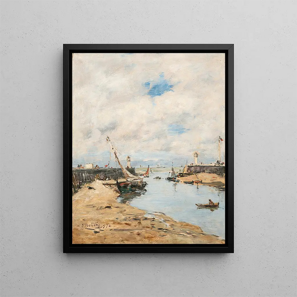 Trouville, zatopiony jacht - Eugène Boudin — oprawiony obraz na ścianie