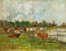 Krów na pastwisku - Eugène Boudin — widok dzieła