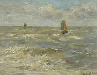 Eugne Boudin - Voiliers Sur La Mer.webp