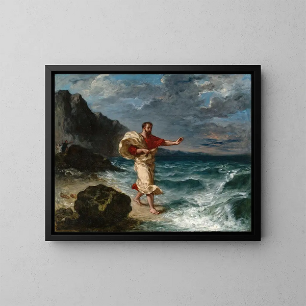 Demostenes na brzegu - Eugène Delacroix — oprawiony obraz na ścianie