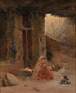 La Fileuse - Eugène Deshayes — widok dzieła