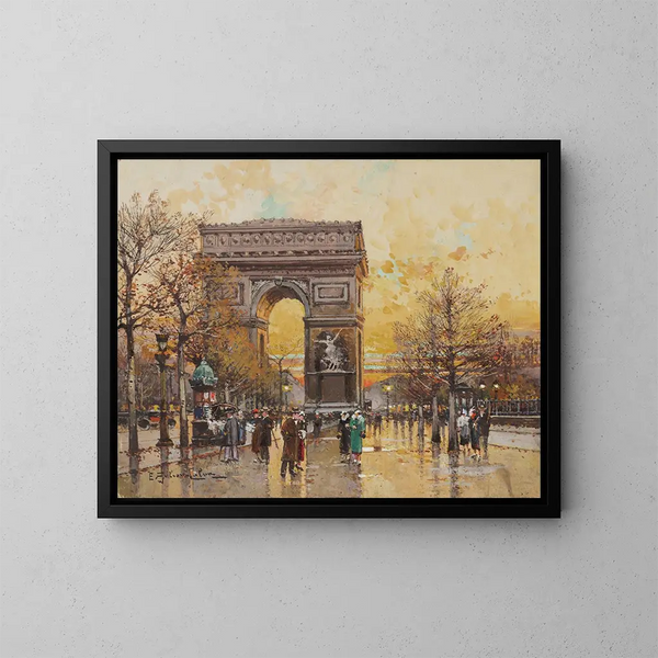 Arc de Triomphe en automne - Eugène Galien-Laloue — oprawiony obraz na ścianie