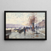 Figures na Quai du Louvre w Paryżu - Eugène Galien-Laloue — oprawiony obraz na ścianie