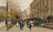 Targ kwiatowy La Madeleine - Eugène Galien-Laloue — widok dzieła