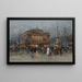 Teatr Châtelet, Paryż - Eugène Galien-Laloue — oprawiony obraz na ścianie