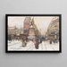 La place de Clichy sous la neige, Paryż - Eugène Galien-Laloue — oprawiony obraz na ścianie