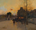 Wieś pewnego wieczoru jesienią - Eugène Galien-Laloue — widok dzieła