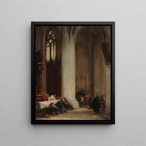 La Communion - Eugène Isabey — oprawiony obraz na ścianie