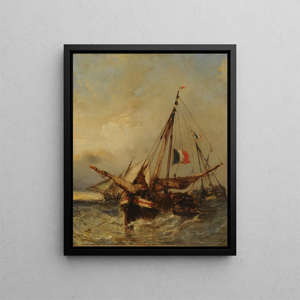 Marina - Eugène Isabey — oprawiony obraz na ścianie