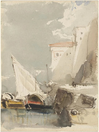 Eugne Isabey - Sailboats in a Sunlit Harbor recto.webp