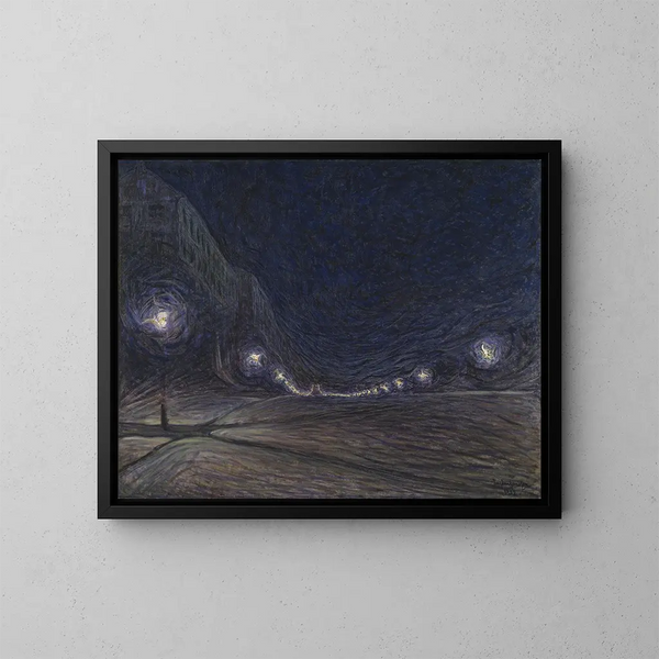 Hornsgatan la nuit - Eugène Jansson — oprawiony obraz na ścianie