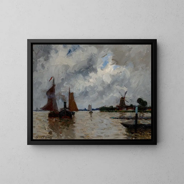 Dordrecht - Eugène Vail — oprawiony obraz na ścianie
