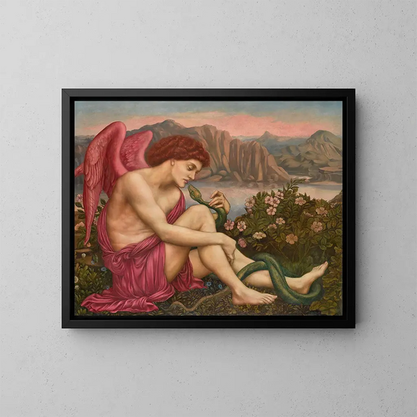 L'Ange avec le Serpent - Evelyn De Morgan — oprawiony obraz na ścianie