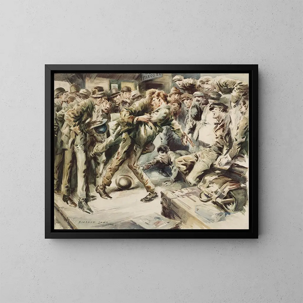 Bowling le joueur de boules - Everett Shinn — oprawiony obraz na ścianie