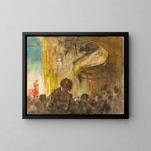 Sala muzyczna w Paryżu - Everett Shinn — oprawiony obraz na ścianie