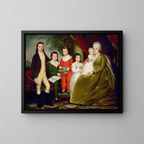 Madame Noah Smith i jej rodzina - Ezra Ames — oprawiony obraz na ścianie