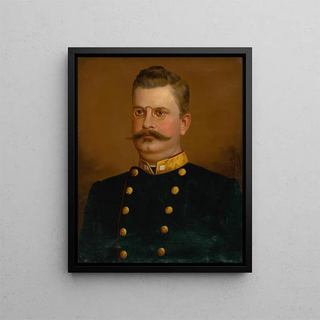 Portret mężczyzny w mundurze - F. J. Dyck — oprawiony obraz na ścianie