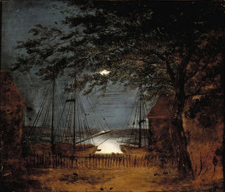 F M E Fabritius De Tengnagel - Havneparti Med Skibe I Mneskin.webp