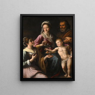 La Sainte Famille avec sainte Dorothée - Fabrizio Santafede — oprawiony obraz na ścianie