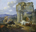 Rodzina pasterzy przy ruinach świątyni Wespazjana - Johann Heinrich Roos — widok dzieła