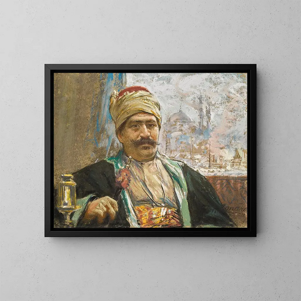 La mosquée Yeni au-delà - Fausto Zonaro — oprawiony obraz na ścianie
