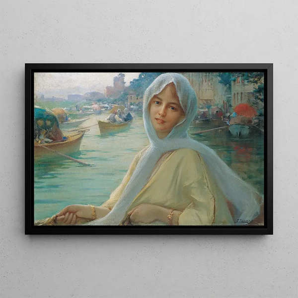 Rozrywka nad Göksu - Fausto Zonaro — oprawiony obraz na ścianie