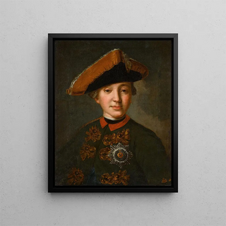 Portret cesarza Piotra III - Fedor Stepanovich Rokotov — oprawiony obraz na ścianie