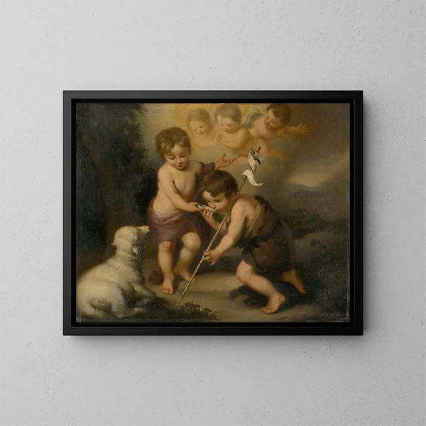 L'Enfant Jésus avec saint Jean-Baptiste - Felicjan Moczik — oprawiony obraz na ścianie