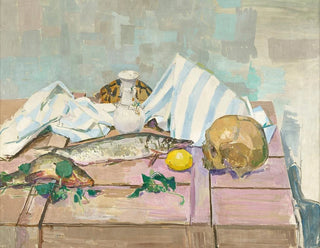 Felix Esterl - Etillleben Mit Totenkopf Und Fischen.webp