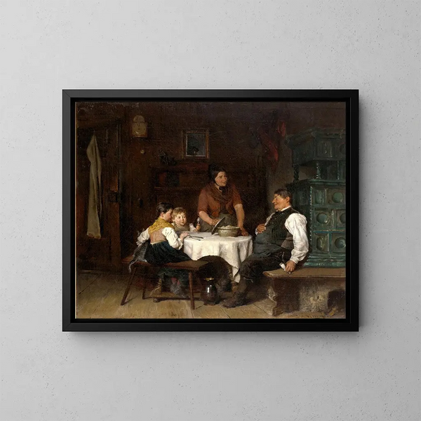 Le rôti de fête - Felix Schlesinger — oprawiony obraz na ścianie