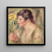 Kobieta z różą - Pierre-Auguste Renoir — oprawiony obraz na ścianie