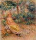 Kobieta w różu i żółci na tle krajobrazu - Pierre-Auguste Renoir — widok dzieła