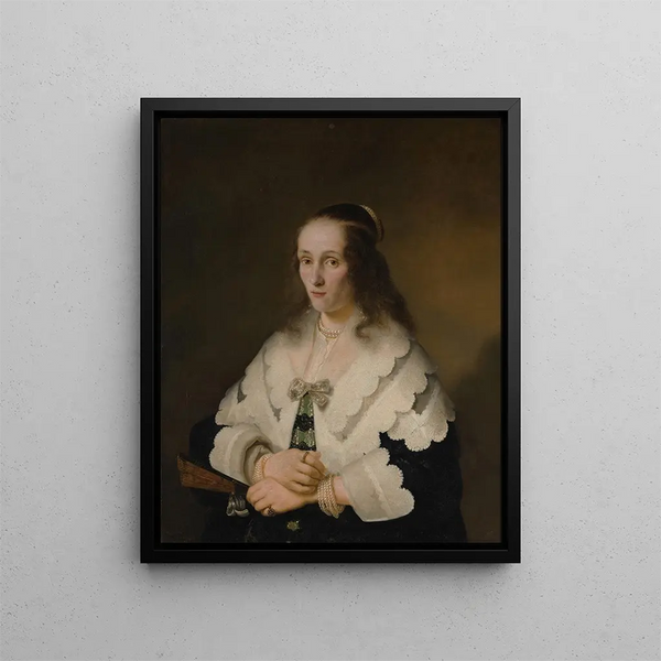 Portret kobiety - Ferdinand Bol — oprawiony obraz na ścianie