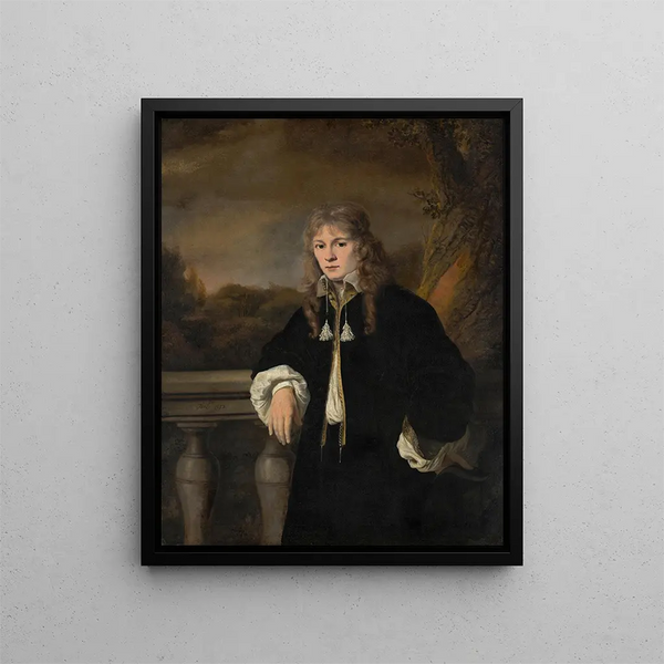 Portret młodego mężczyzny - Ferdinand Bol — oprawiony obraz na ścianie