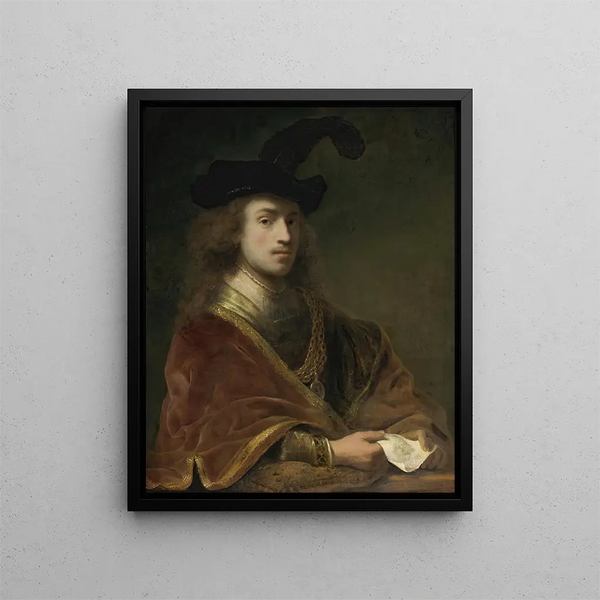 autoportret za parapetem - Ferdinand Bol — oprawiony obraz na ścianie