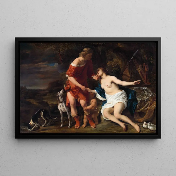 Wenus i Adonisa - Ferdinand Bol — oprawiony obraz na ścianie