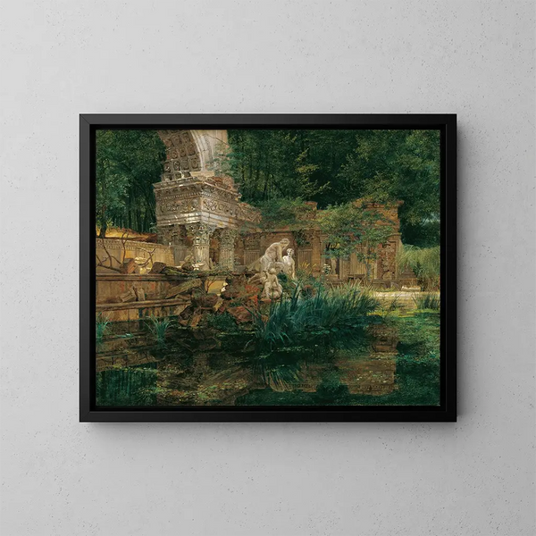 La ruine romaine à Schönbrunn - Ferdinand Georg Waldmüller — oprawiony obraz na ścianie