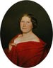 Kobieta w czerwonej łososiowej pelerynie - Ferdinand Georg Waldmüller — widok dzieła