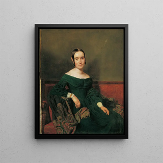 Ferdinand Georg Waldmller - Lady in vermilion dress.webp