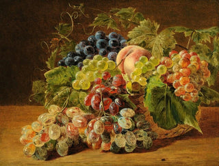 Martwa natura z brzoskwiniami i winogronami - Ferdinand Georg Waldmüller — widok dzieła