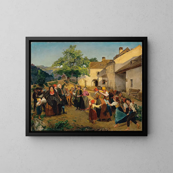 Le départ de la mariée de la maison de ses parents - Ferdinand Georg Waldmüller — oprawiony obraz na ścianie