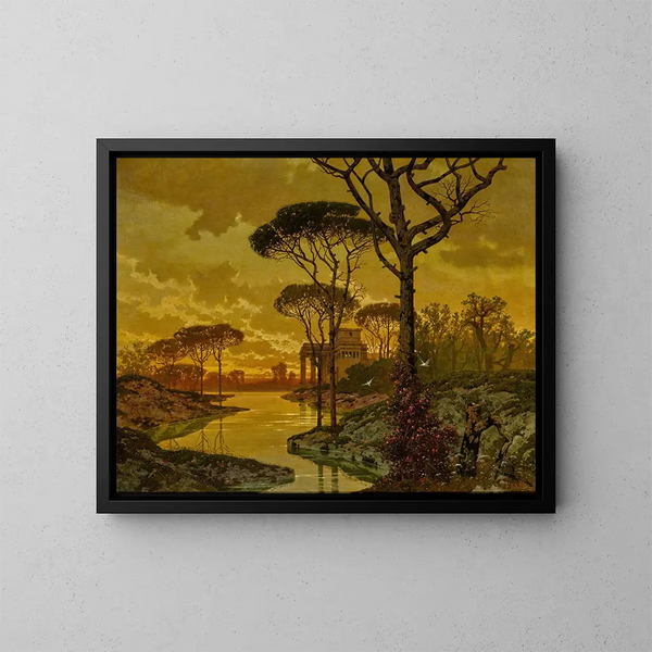 pejzażu wieczornego - Ferdinand Knab — oprawiony obraz na ścianie