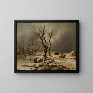 Ferdinand Kobell - Winterlandschaft mit zwei Reitern.webp