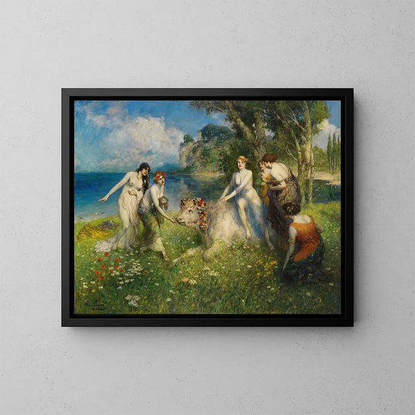 Europa na byku - Ferdinand Leeke — oprawiony obraz na ścianie