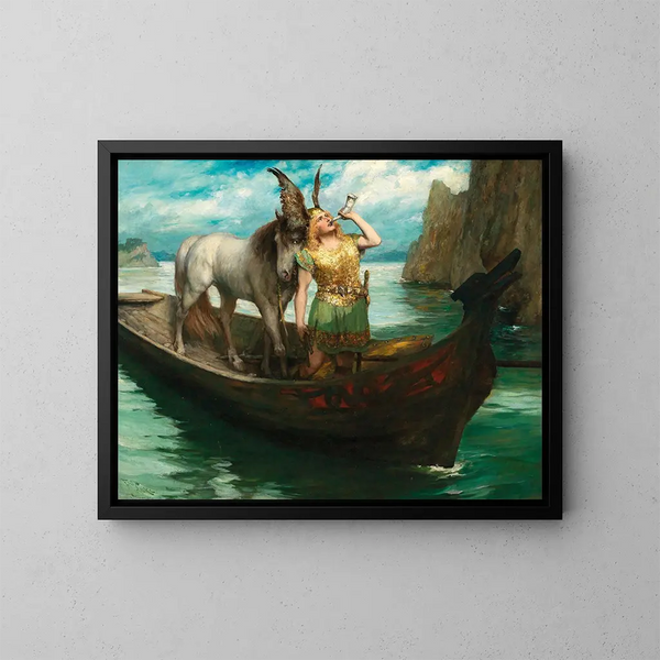 Le crépuscule des dieux, Acte I: Le voyage de Siegfried sur le Rhin - Ferdinand Leeke — oprawiony obraz na ścianie