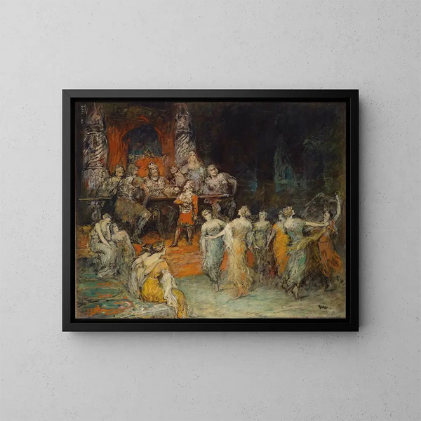 Le roi nain Laurin au palais de Dietrich de Berne - Ferdinand Leeke — oprawiony obraz na ścianie