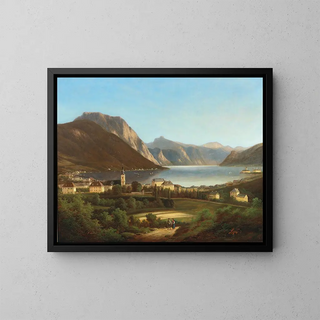 Ferdinand Lepie - View of Gmunden and Schloss Ort.webp