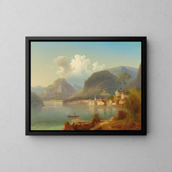 Widok na Hallstatt - Ferdinand Lepié — oprawiony obraz na ścianie
